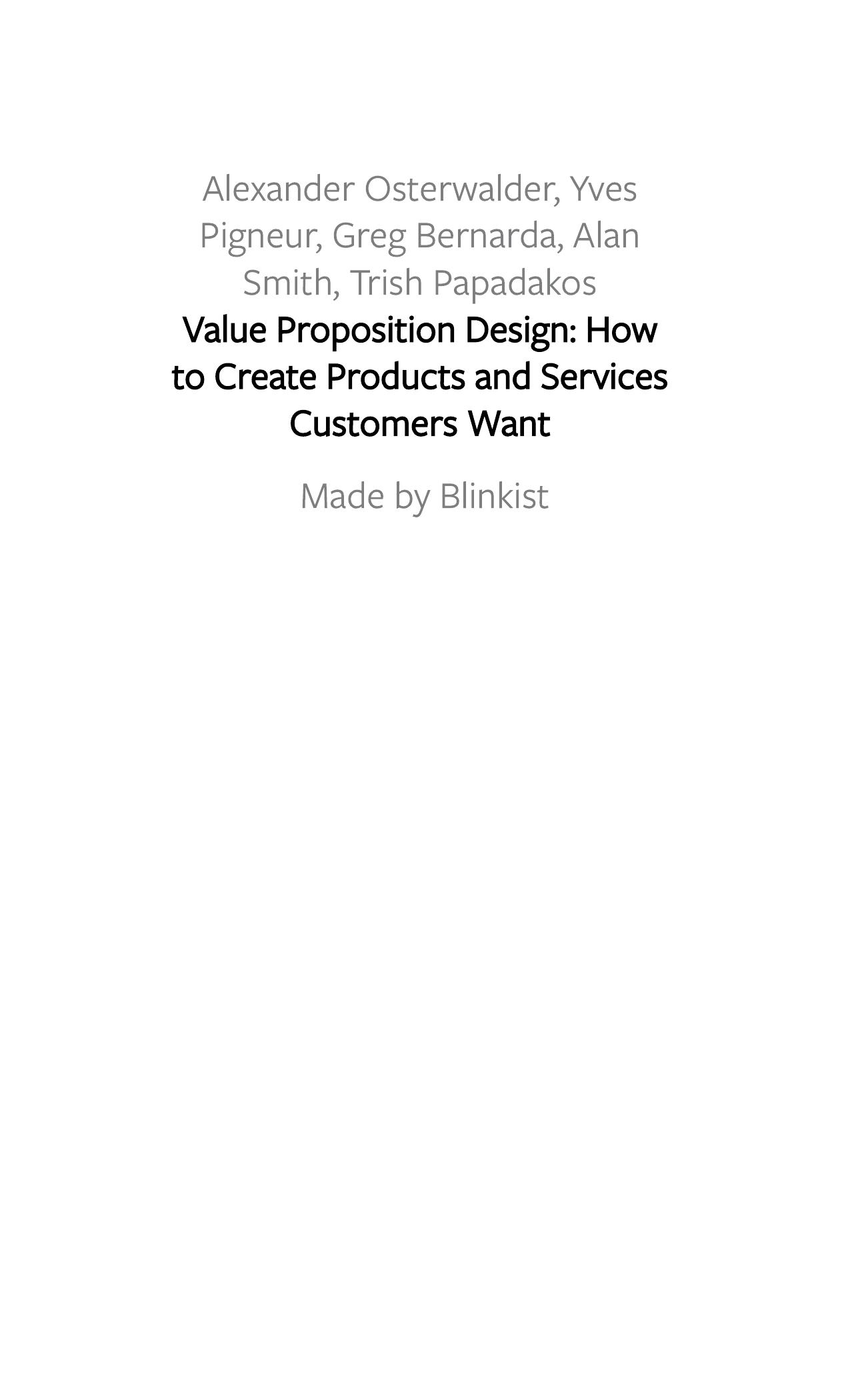 Value Proposition Design by Blinkist