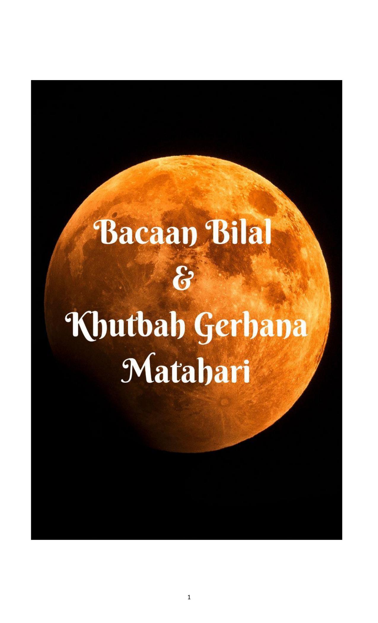 Salinan 175) Bacaan Bilal Sholat Gerhana & Khutbah