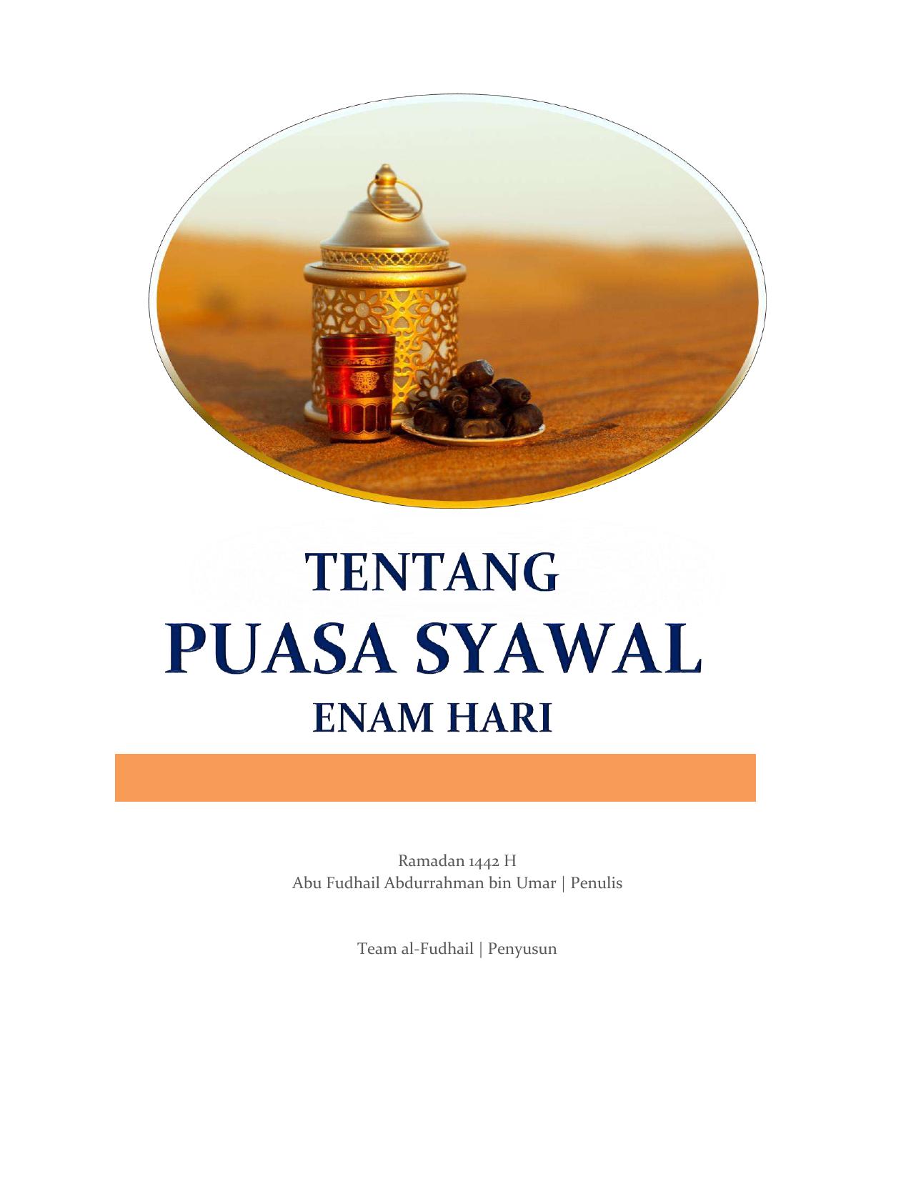 Tentang Puasa Syawal Enam Hari