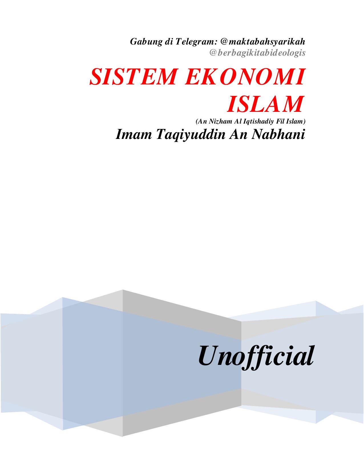 PENGANTAR SISTEM EKONOMI ISLAM