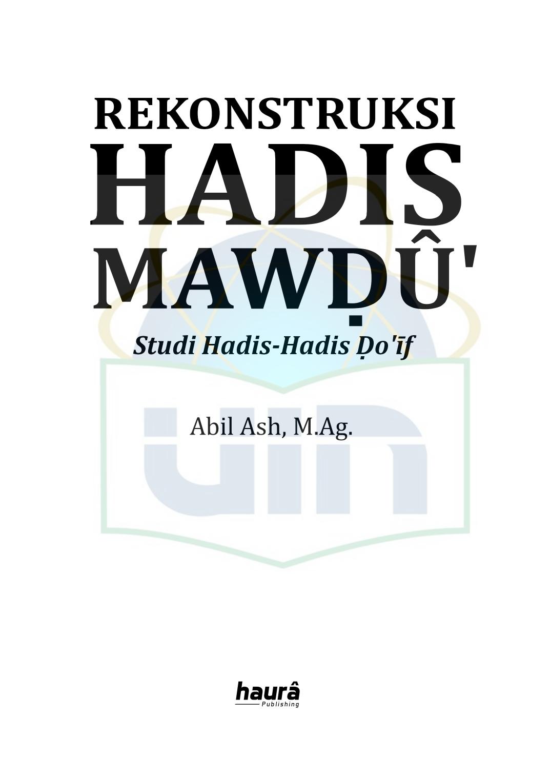 Salinan 1.550) Rekonstruksi Hadis Maudlu
