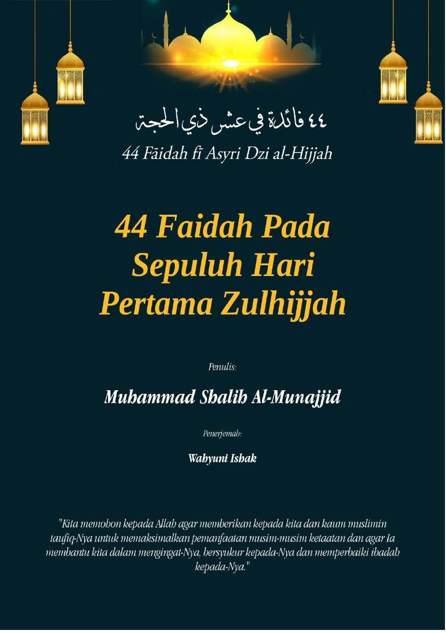 Salinan 1.160) 44 Faidah Pada Sepuluh Hari Pertama Bln Zulhijjah