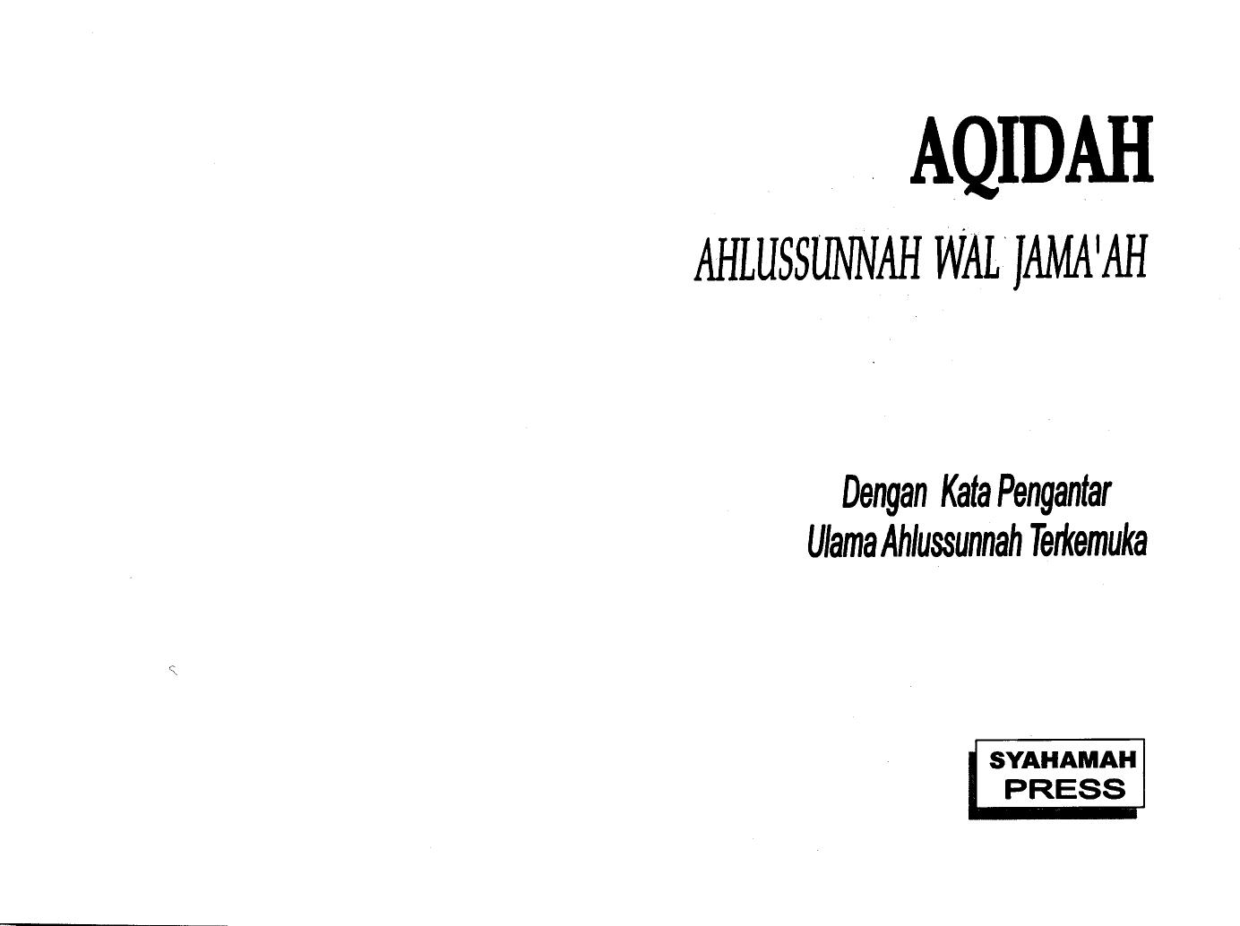 AqidahAhlussunnahSyahamahPress