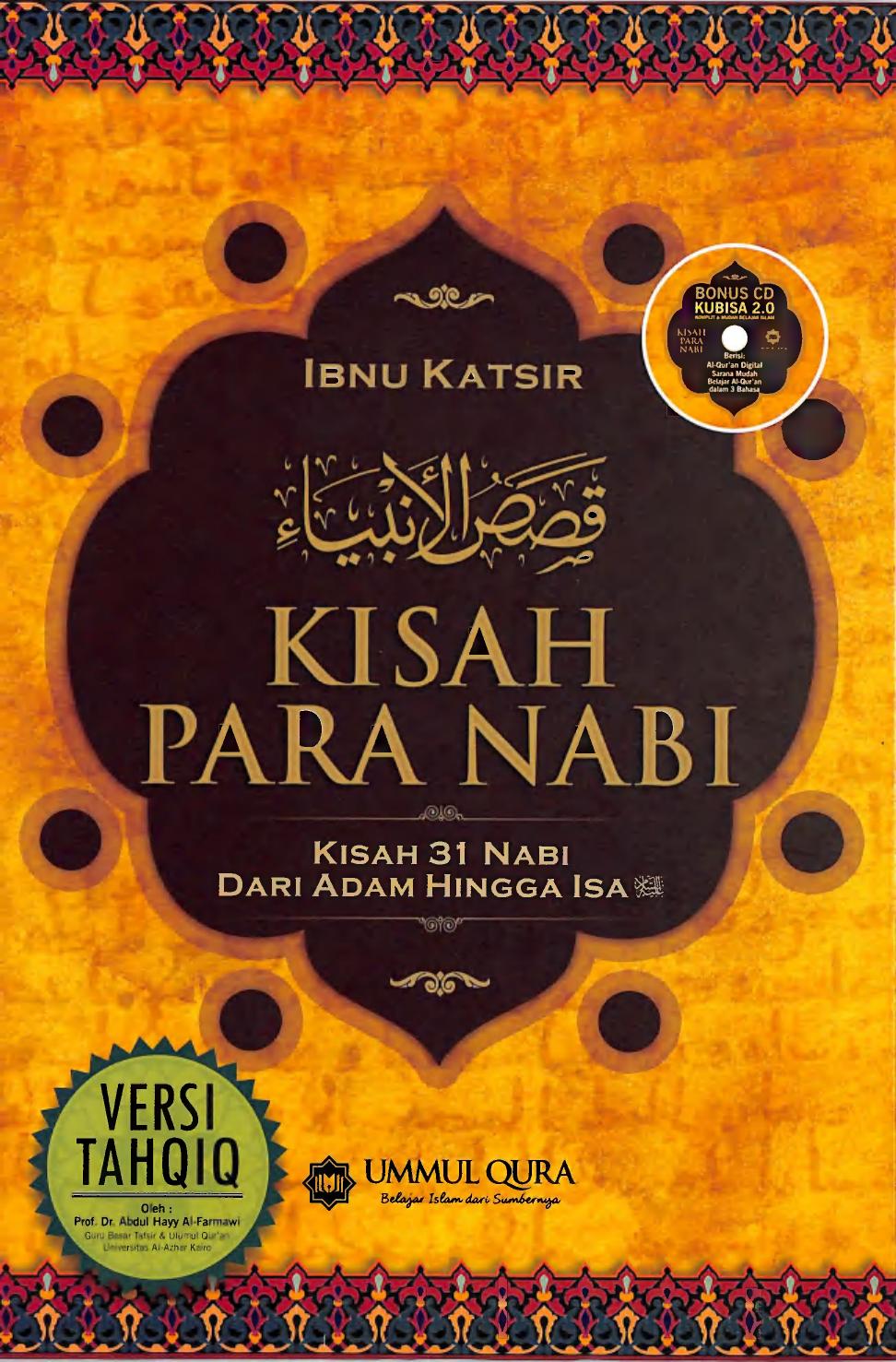 728 Kisah Para Nabi Kisah 31 Nabi dari Adam Hingga Isa Ibnu Katsir