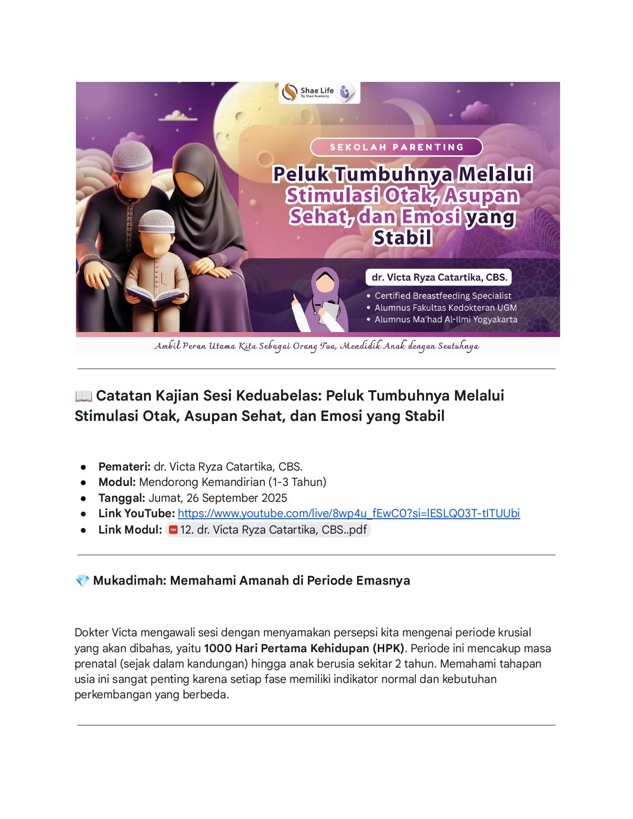 12. Peluk Tumbuhnya Melalui Stimulasi Otak, Asupan Sehat, dan Emosi yang Stabil