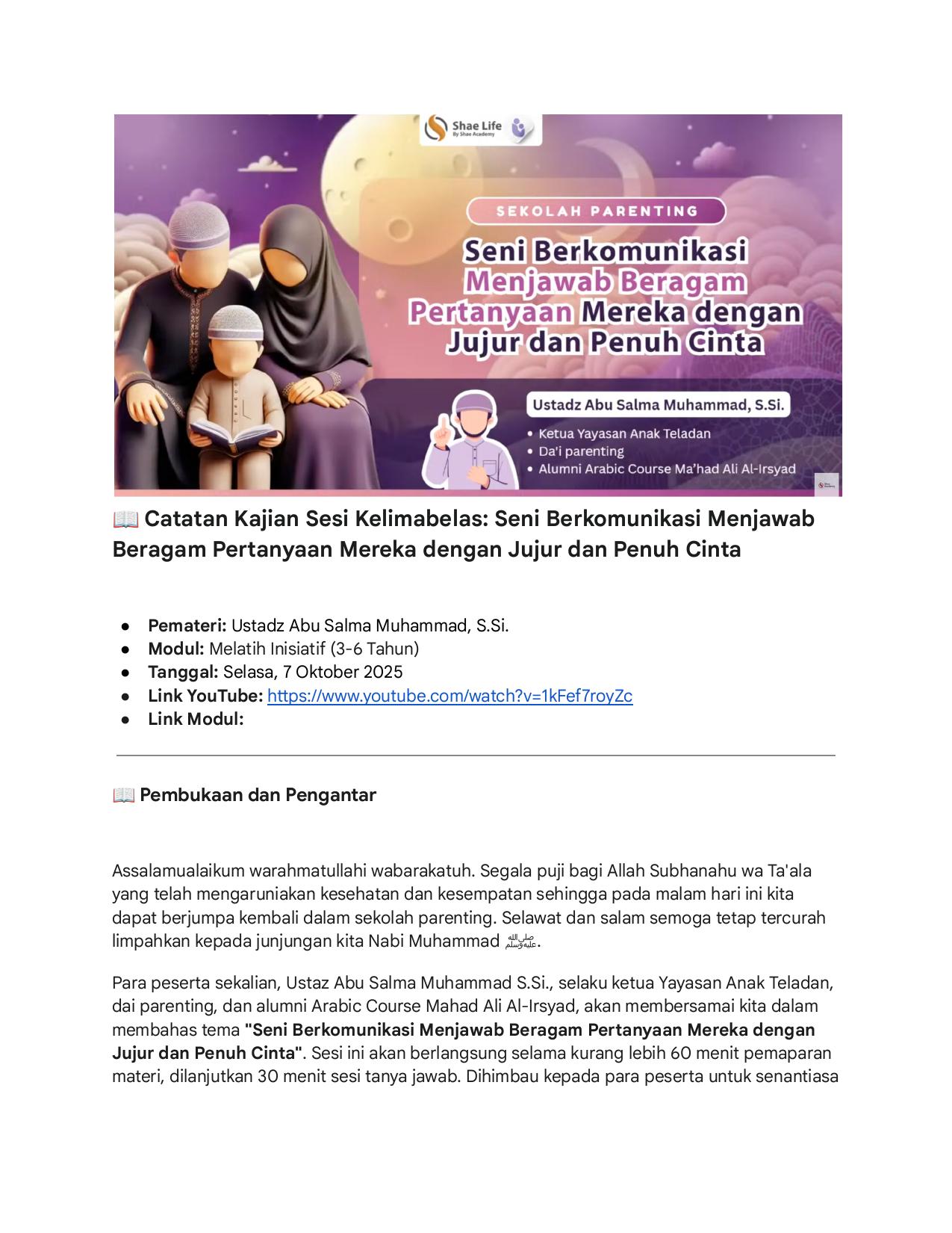 15. Seni Berkomunikasi Menjawab Beragam Pertanyaan Mereka - Ustadz Abu Salma Muhammad, S.Si.