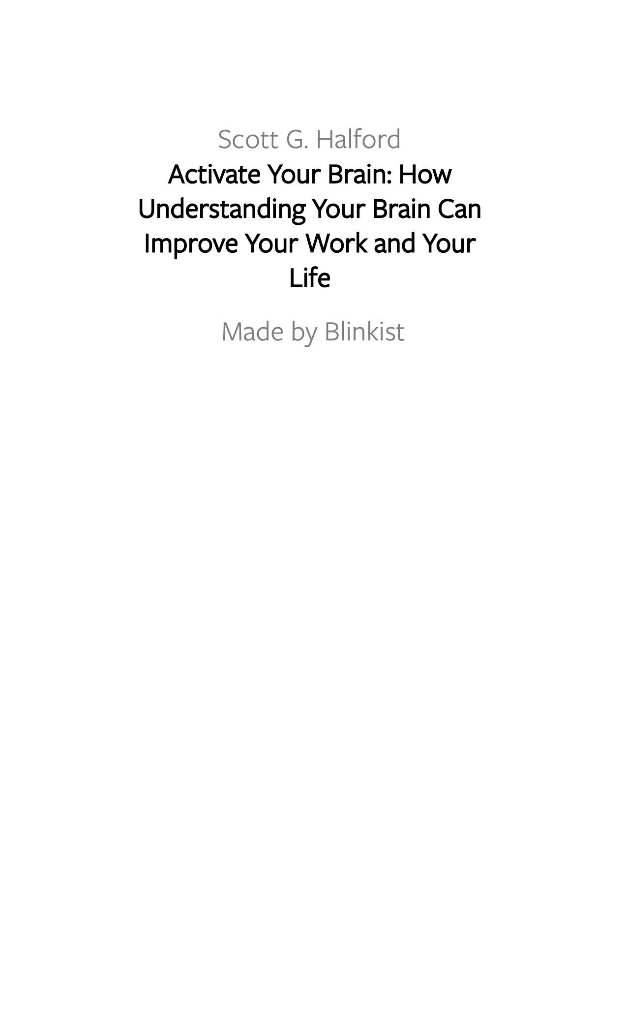 Activate Your Brain by Blinkist