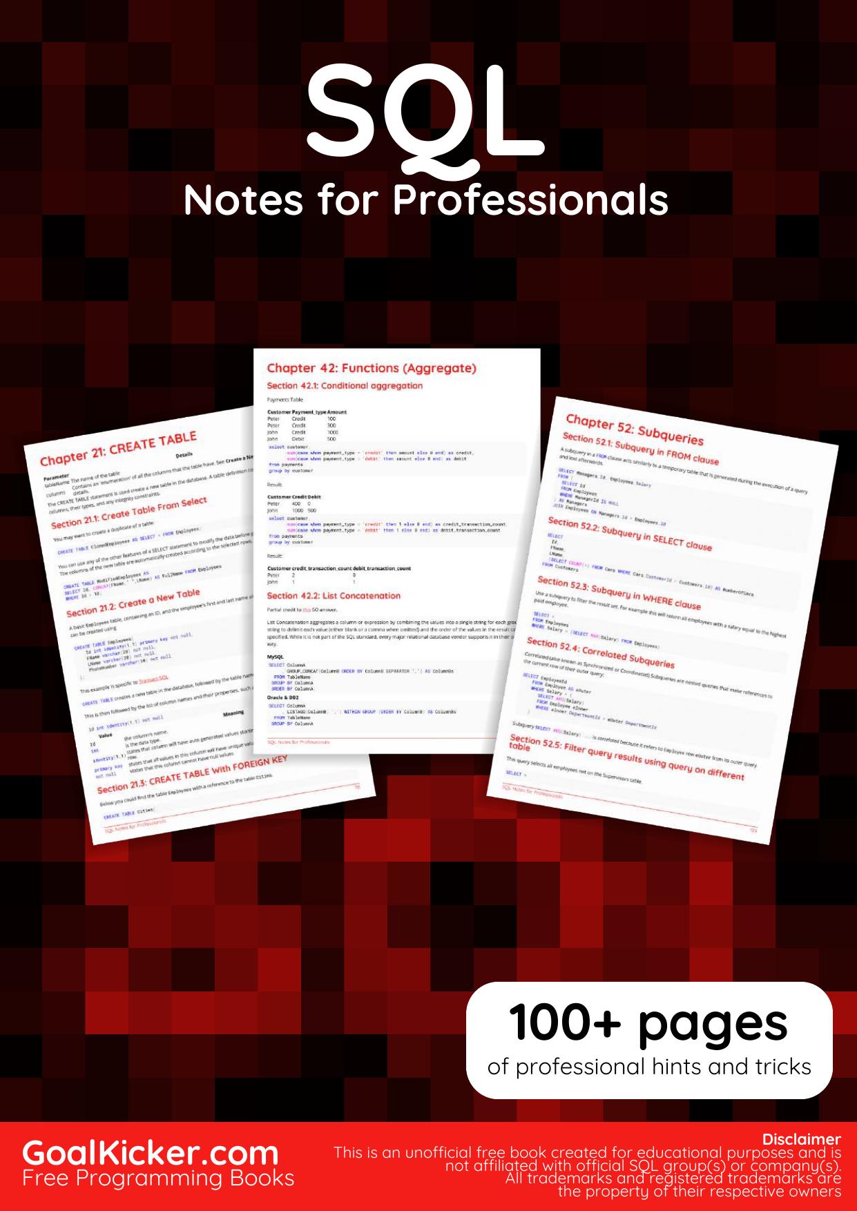SQL Notes for Professionals