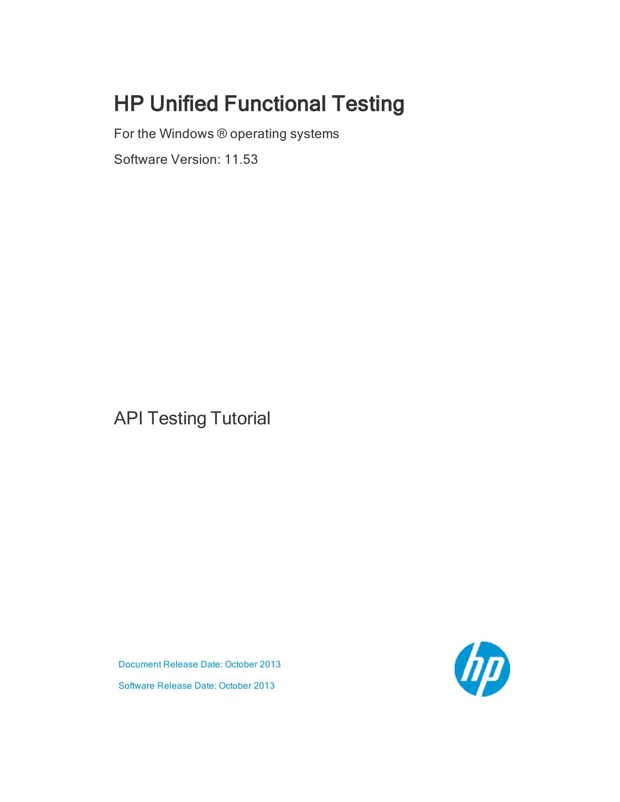 Unified Functional Testing Tutorial for API Testing