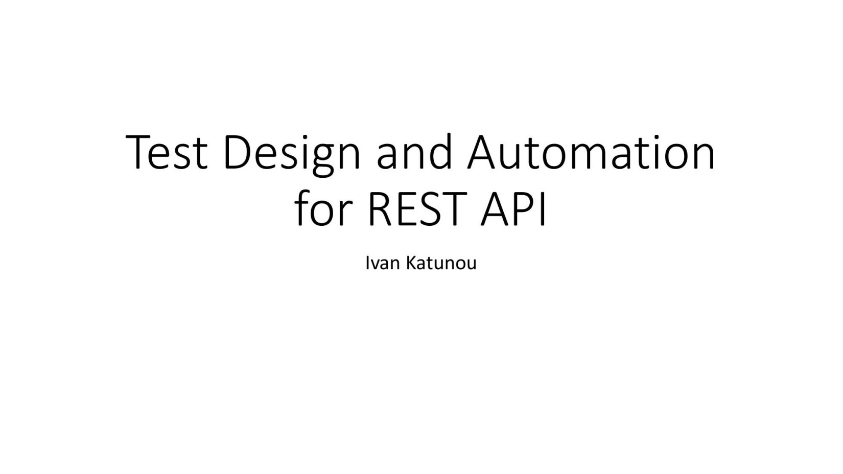 REST API. Test design, coverage and data preparation