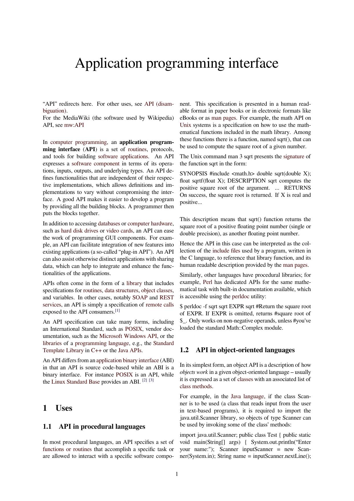 Application programming interface