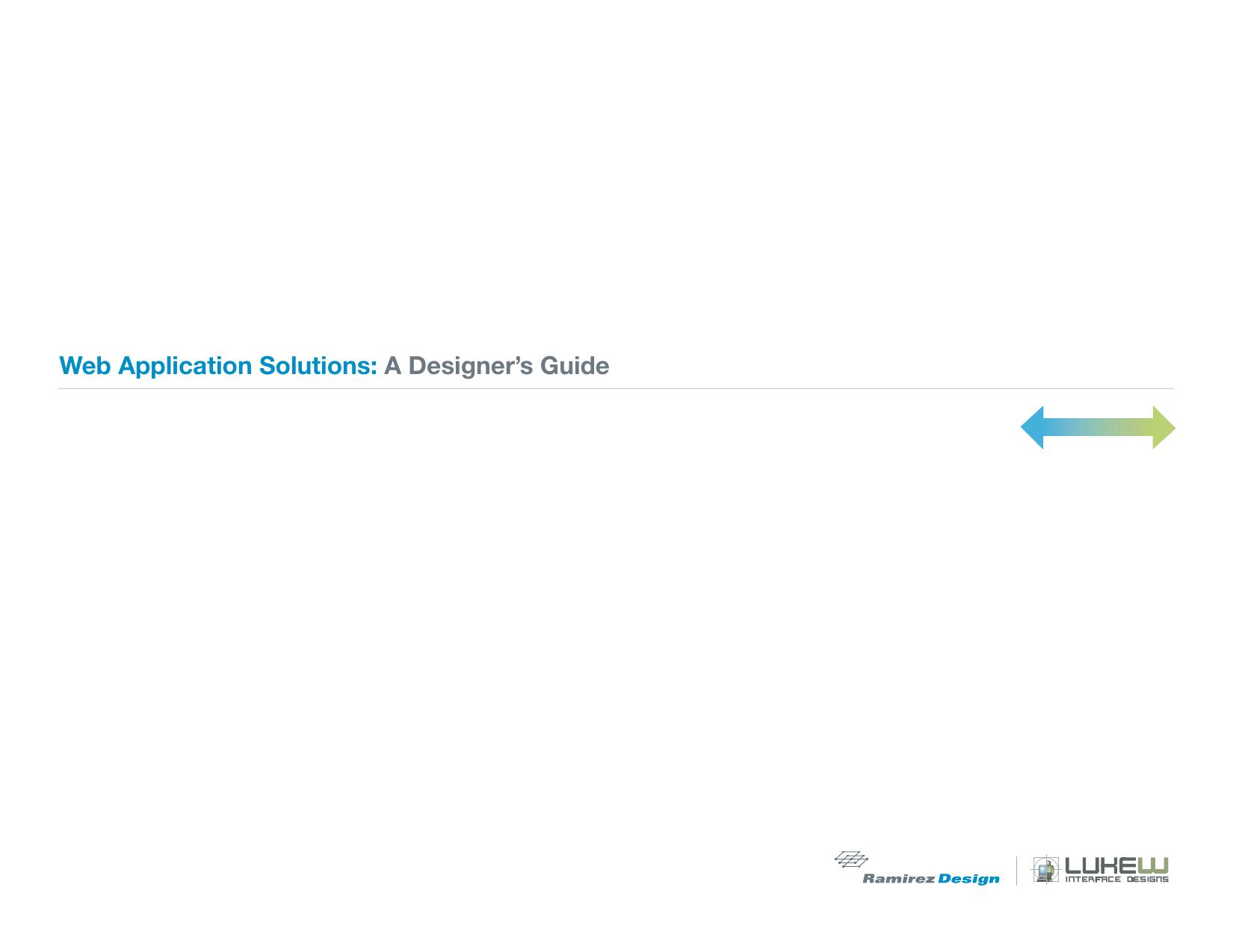 Web Application Solutions: A Designer's Guide