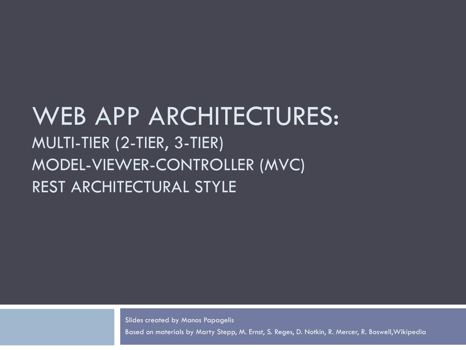 Web App Architectures