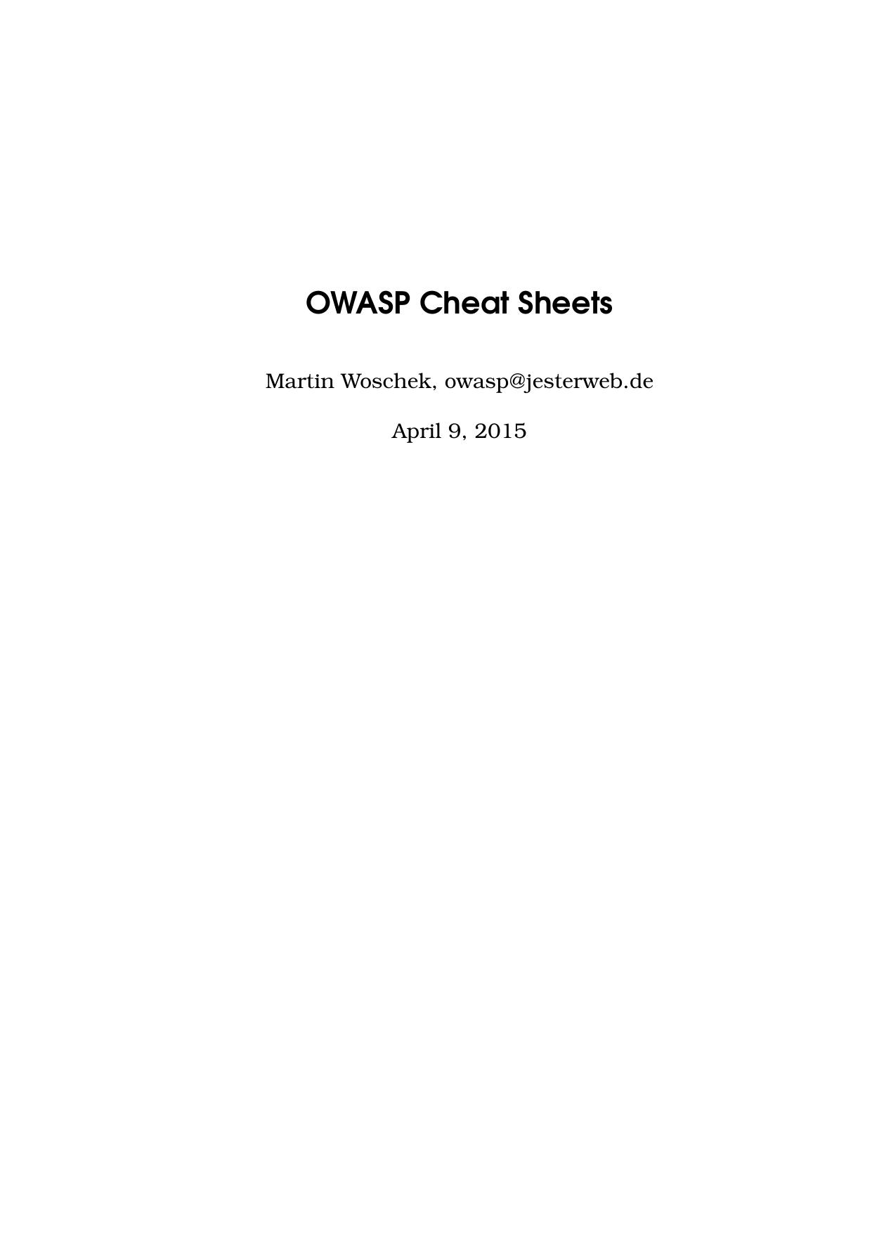 OWASP Cheat Sheets