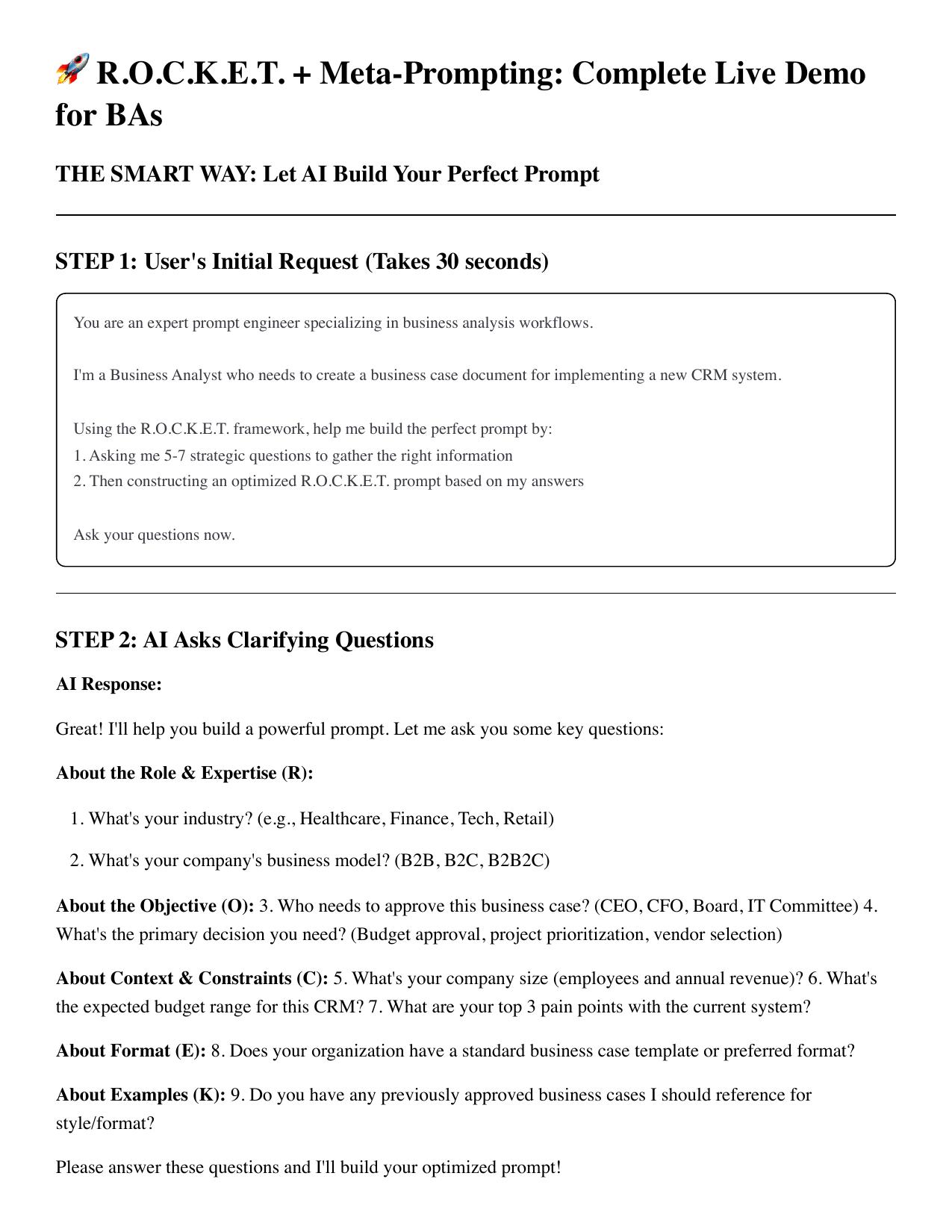 R.O.C.K.E.T. Meta-Prompting Live Demo