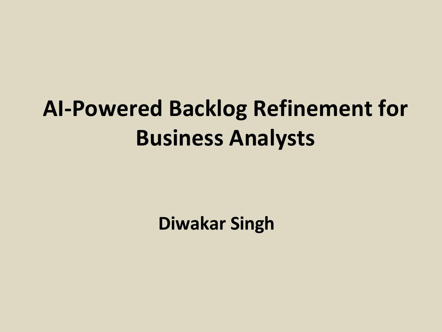 AI Backlog Refinement for BAs