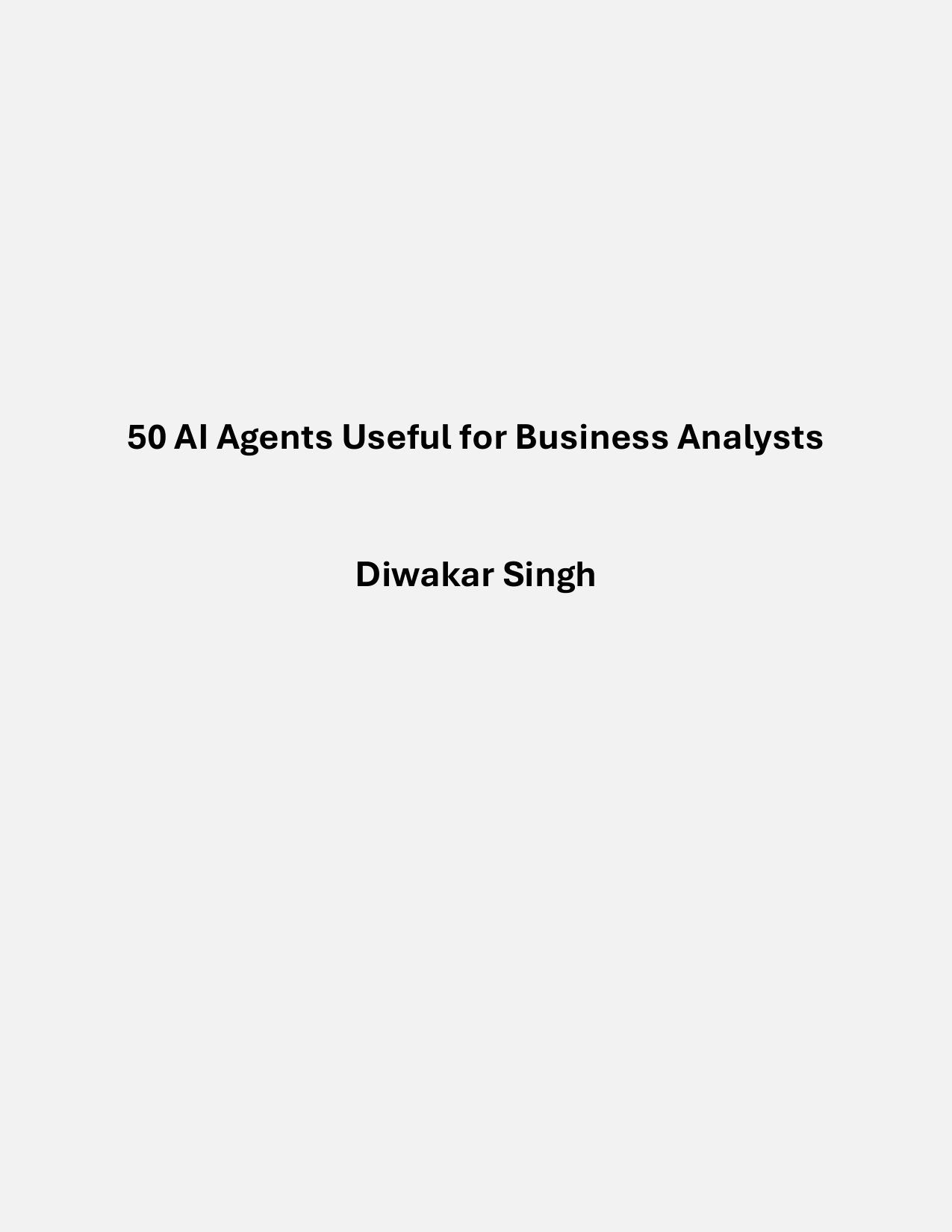 50 AI Agents Useful for Business Analysts