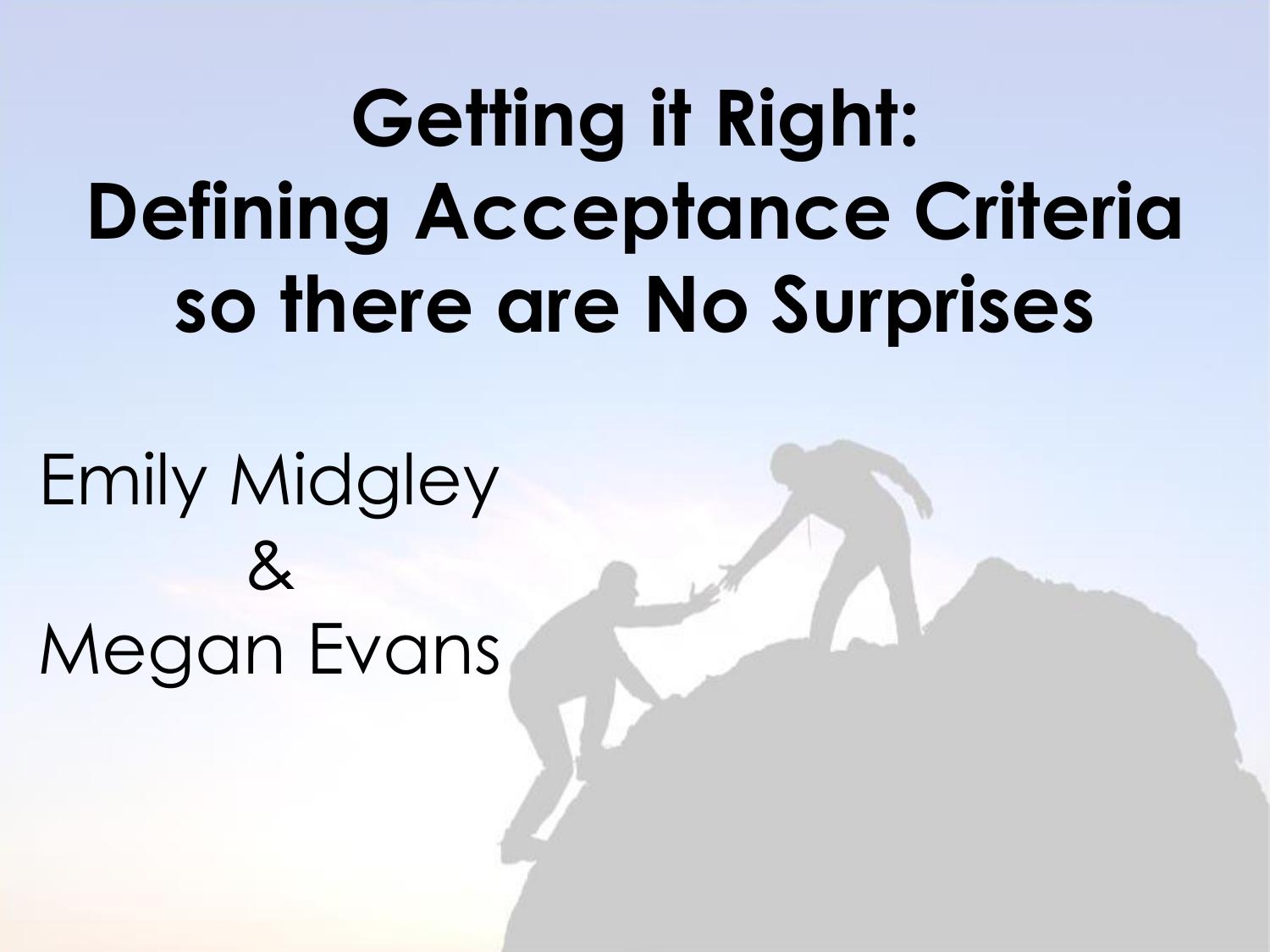 acceptance criteria gwt for cleveland iiba