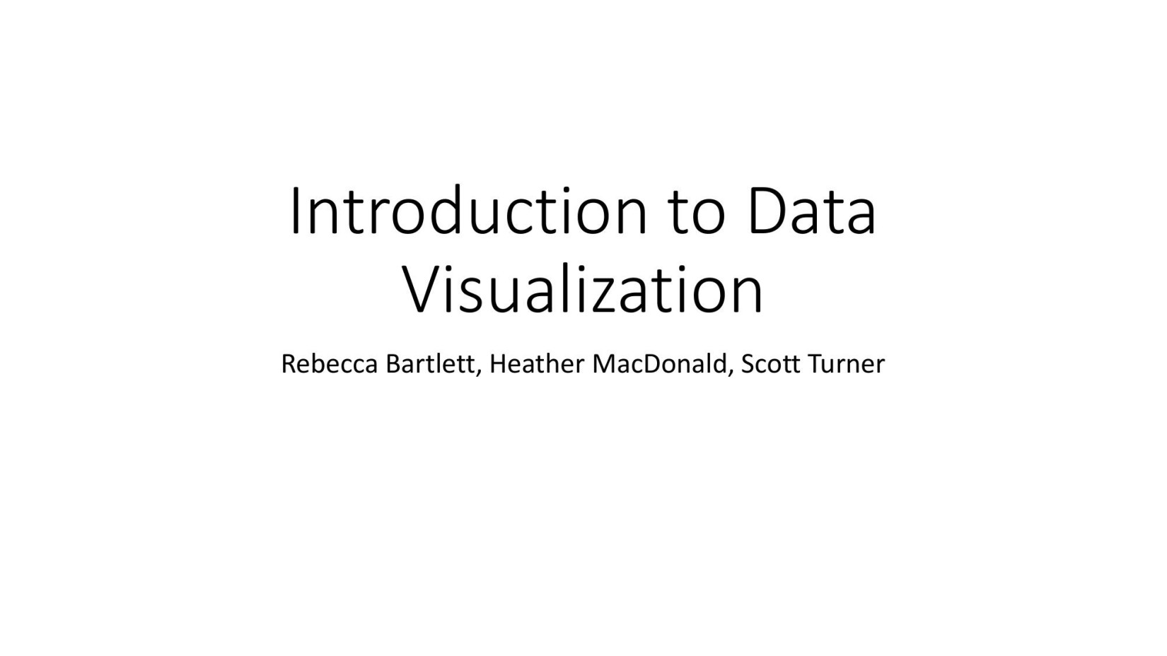 Introduction to Data Visualization