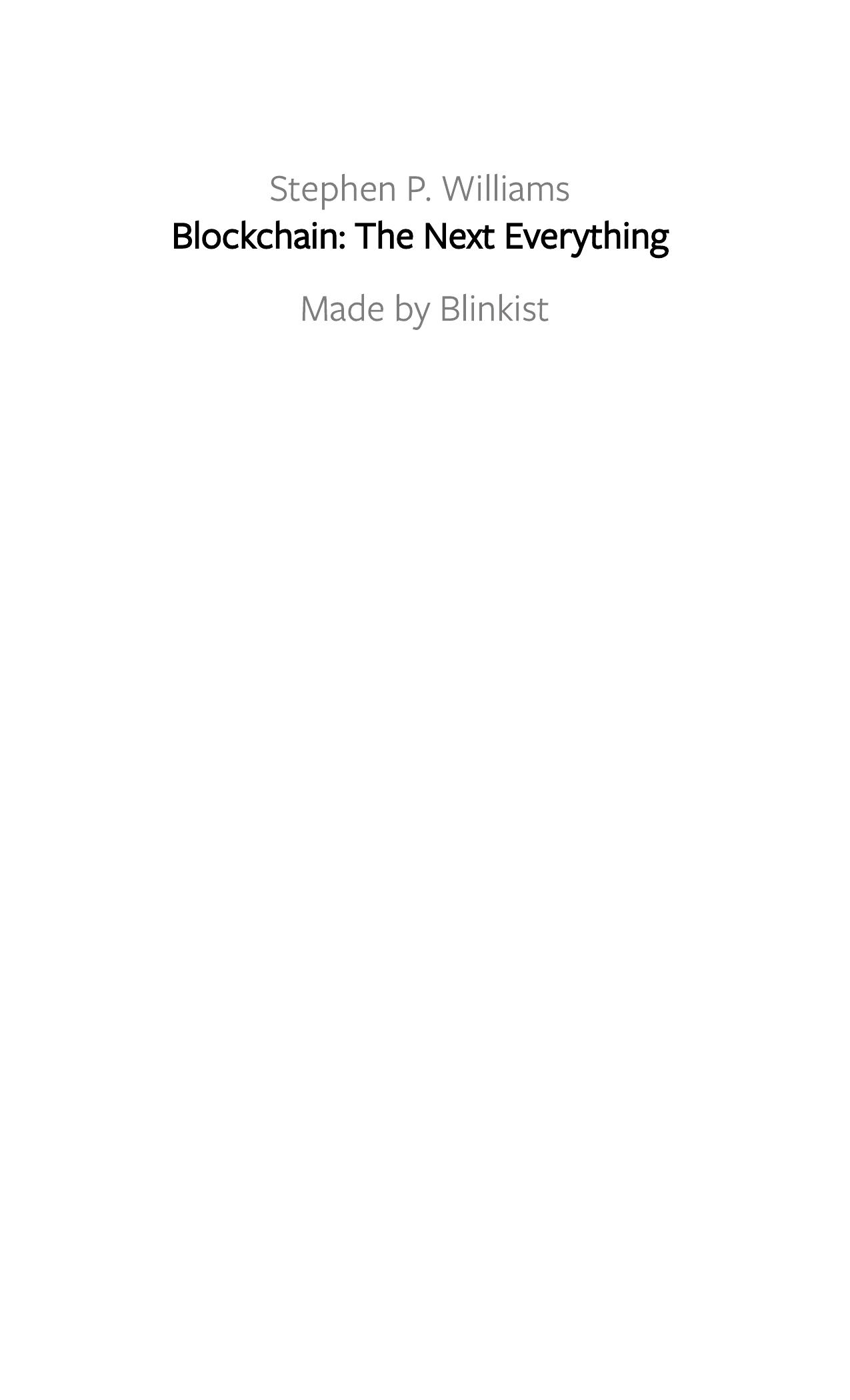 Blockchain by Blinkist