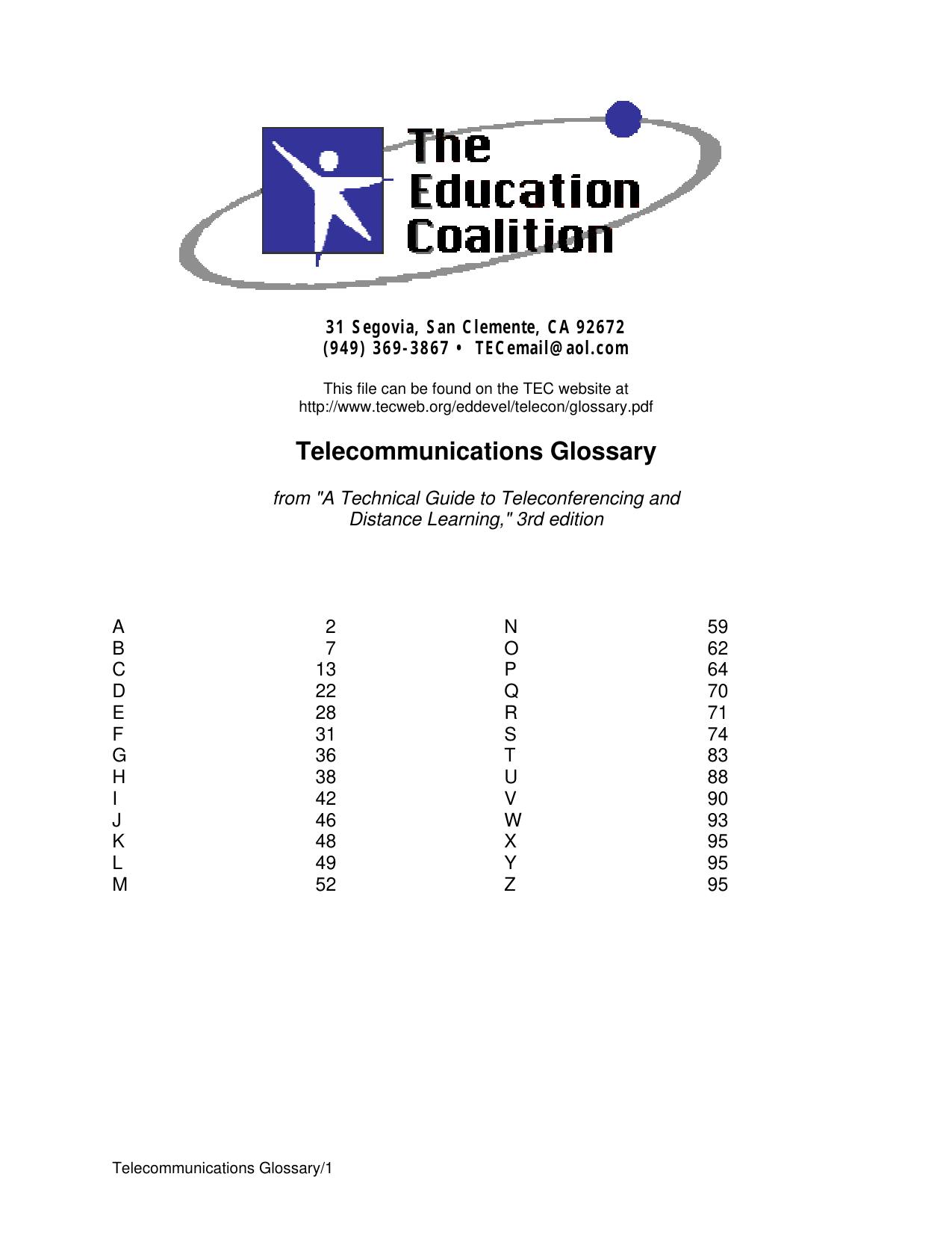 Telecommunication Glossary