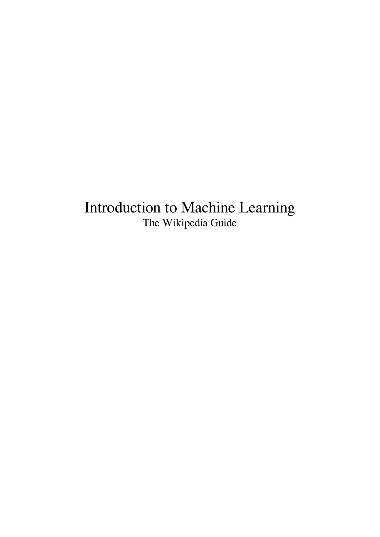 Introduction to Machine Learning