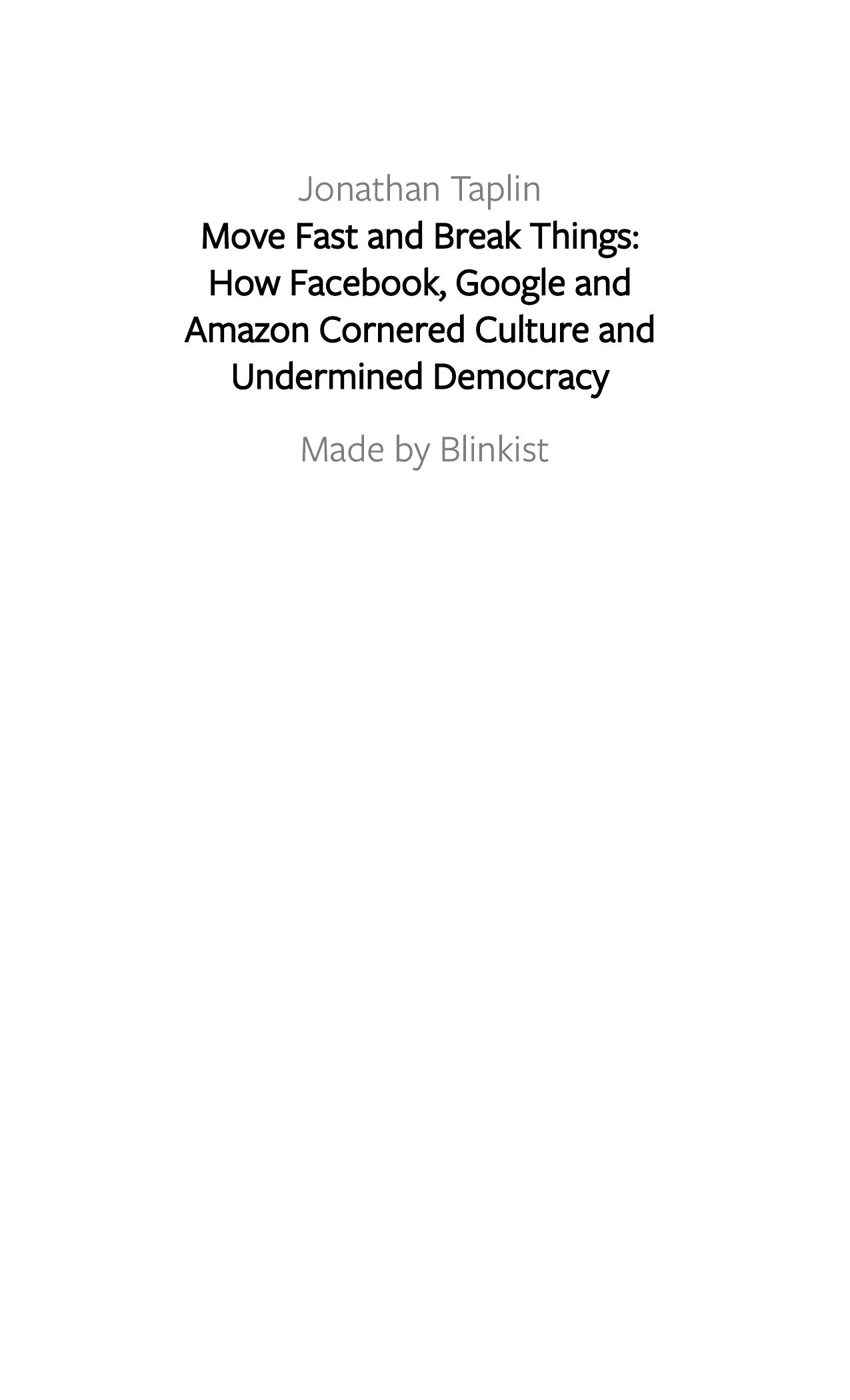 Move Fast and Break Things by Blinkist